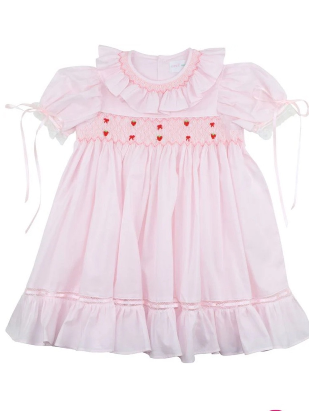NWT RARE! Heirloom Smocked
Strawberry And Bow Dress Toddler Girls 3T Vintage